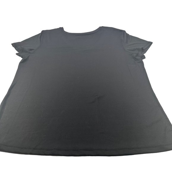 Athletic Works Women's Size XXXL 22 Tee Shirt Stretch V-Neck Short Sleeve Black - Picture 2 of 13